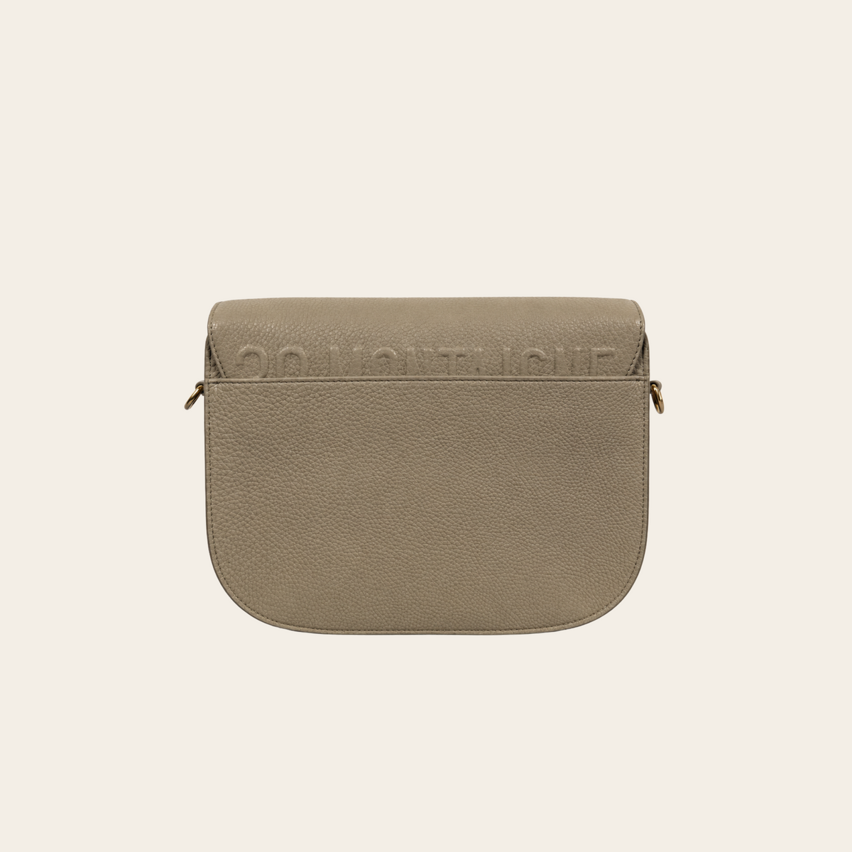 DIOR — Sac Bobby Large en cuir grainé beige avec bandoulière Dior Oblique et détails dorés, taille L