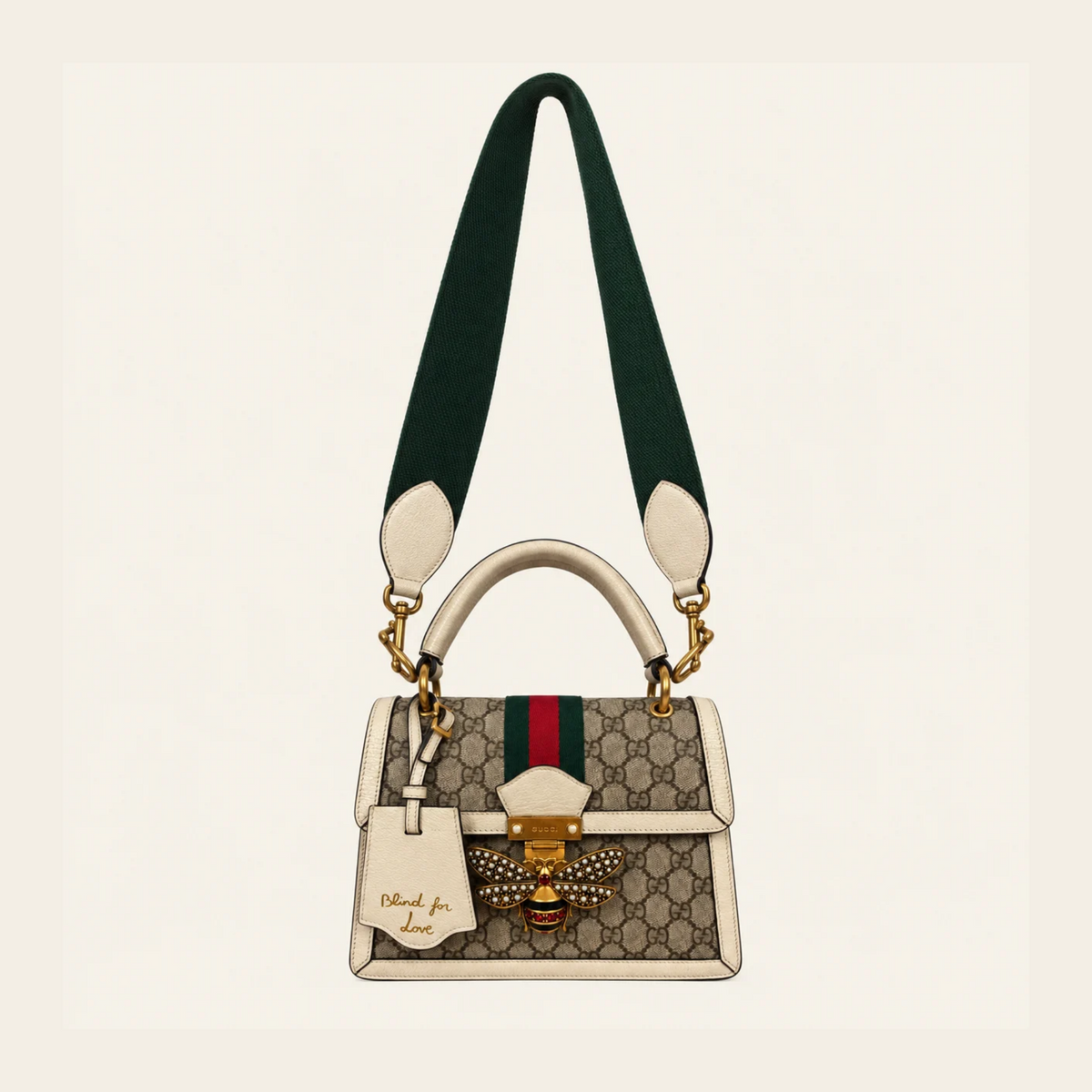 GUCCI — Sac Queen Margaret GG Supreme à abeille ornée de perles et cristaux - DISCONTINUÉ