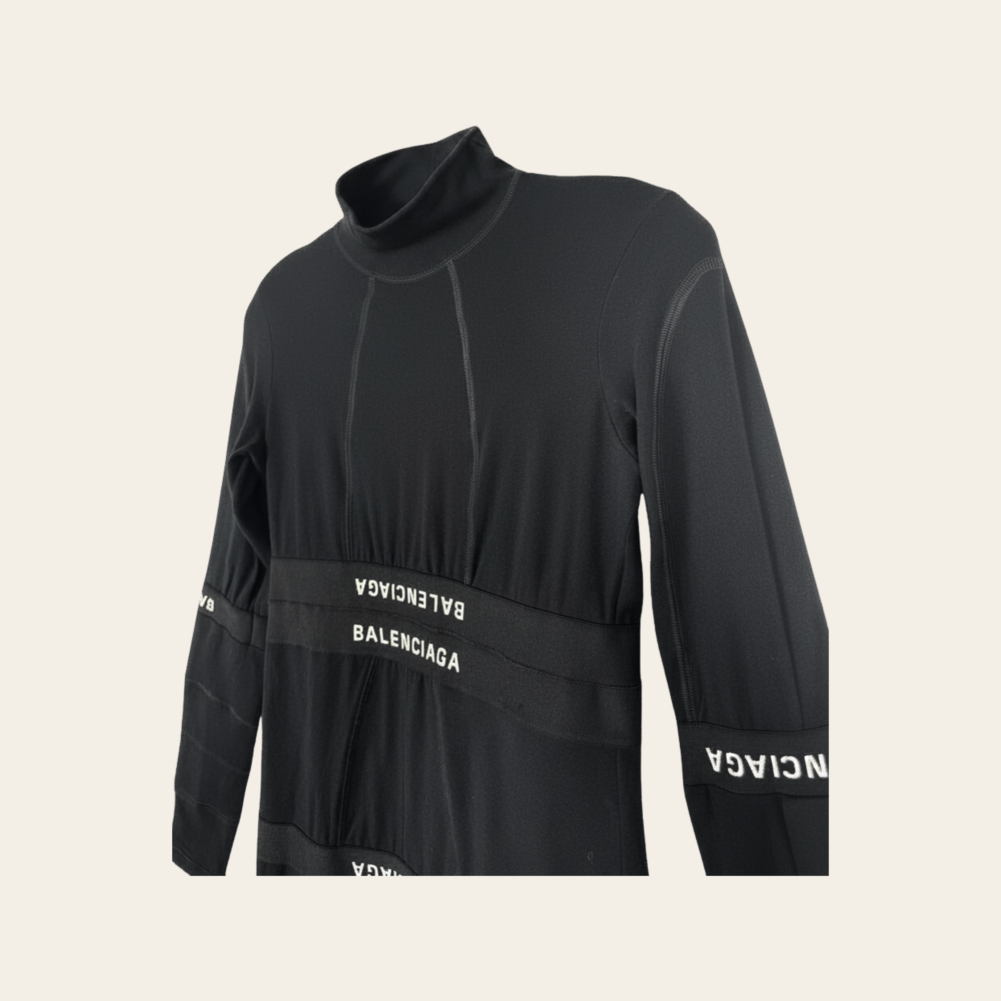 BALENCIAGA – Robe logo compression knit, M