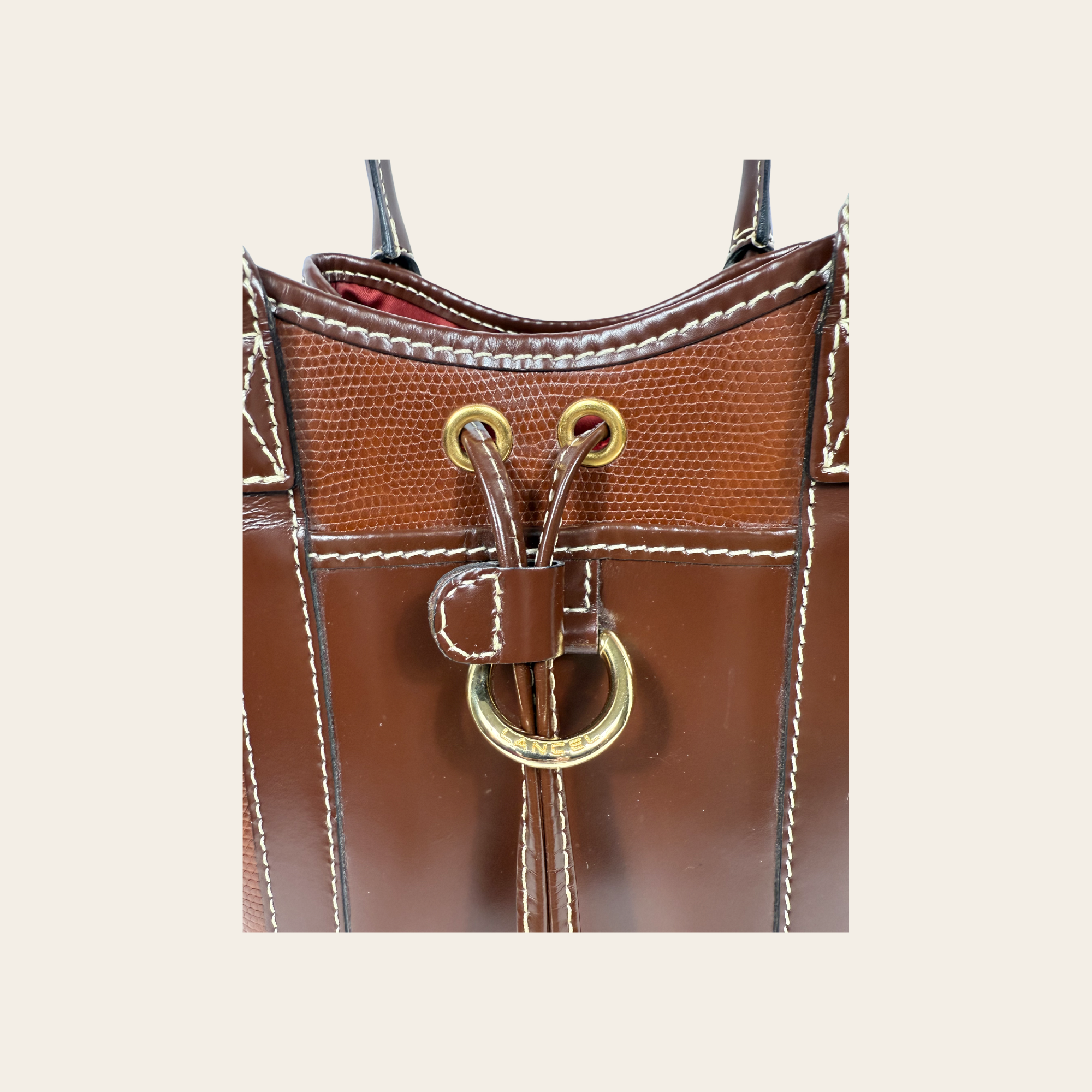 Lancel - Elsa Sellier Handbag en Cuir Brun