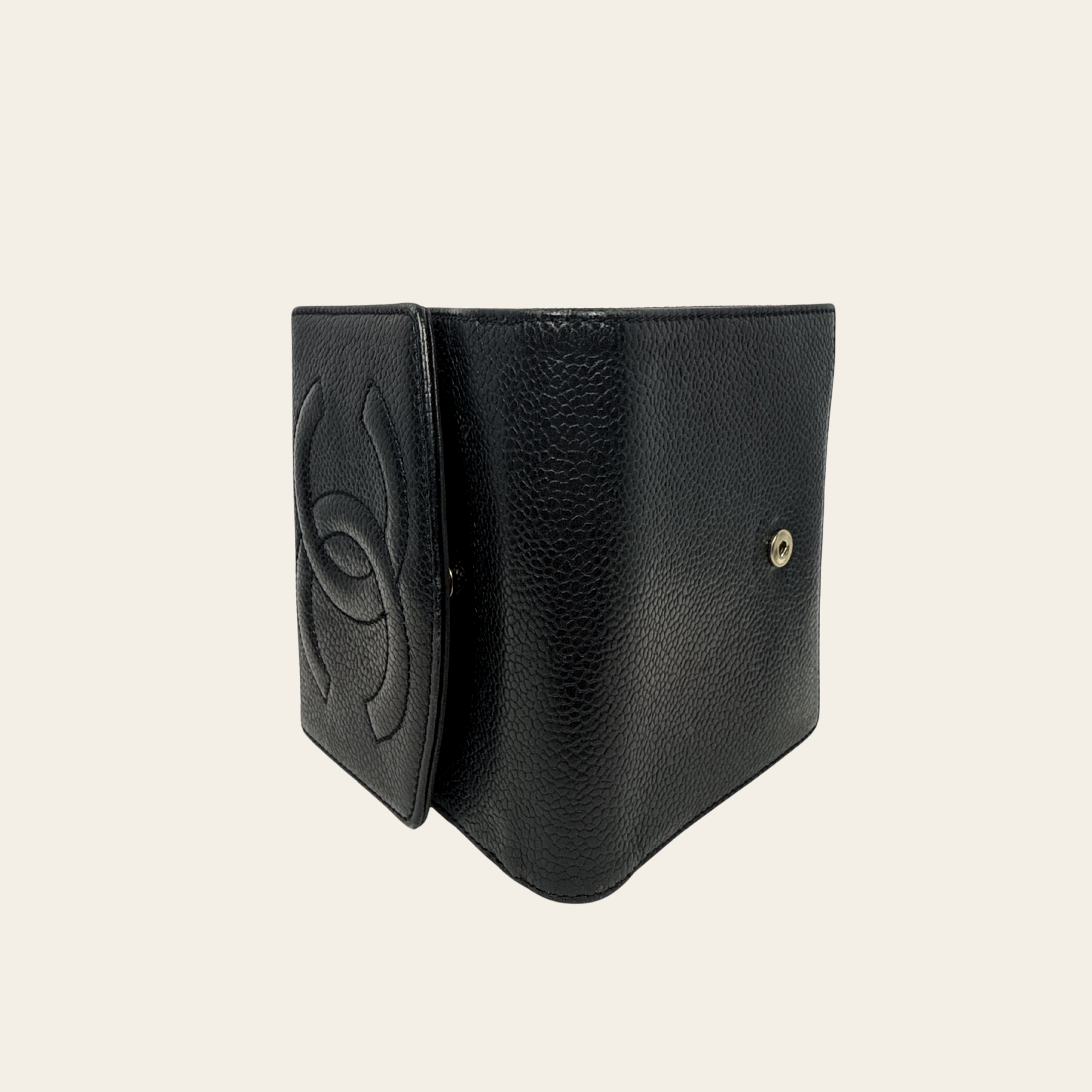 CHANEL Portefeuille Timeless CC Bifold Caviar Noir, Taille Compact