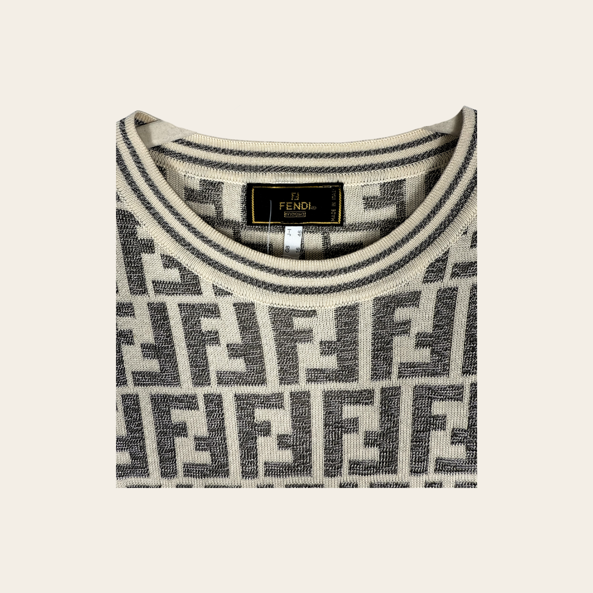 Pull en maille FF Zucca Fendi Boutique, Taille M (IT 44/FR 40/UK 16)