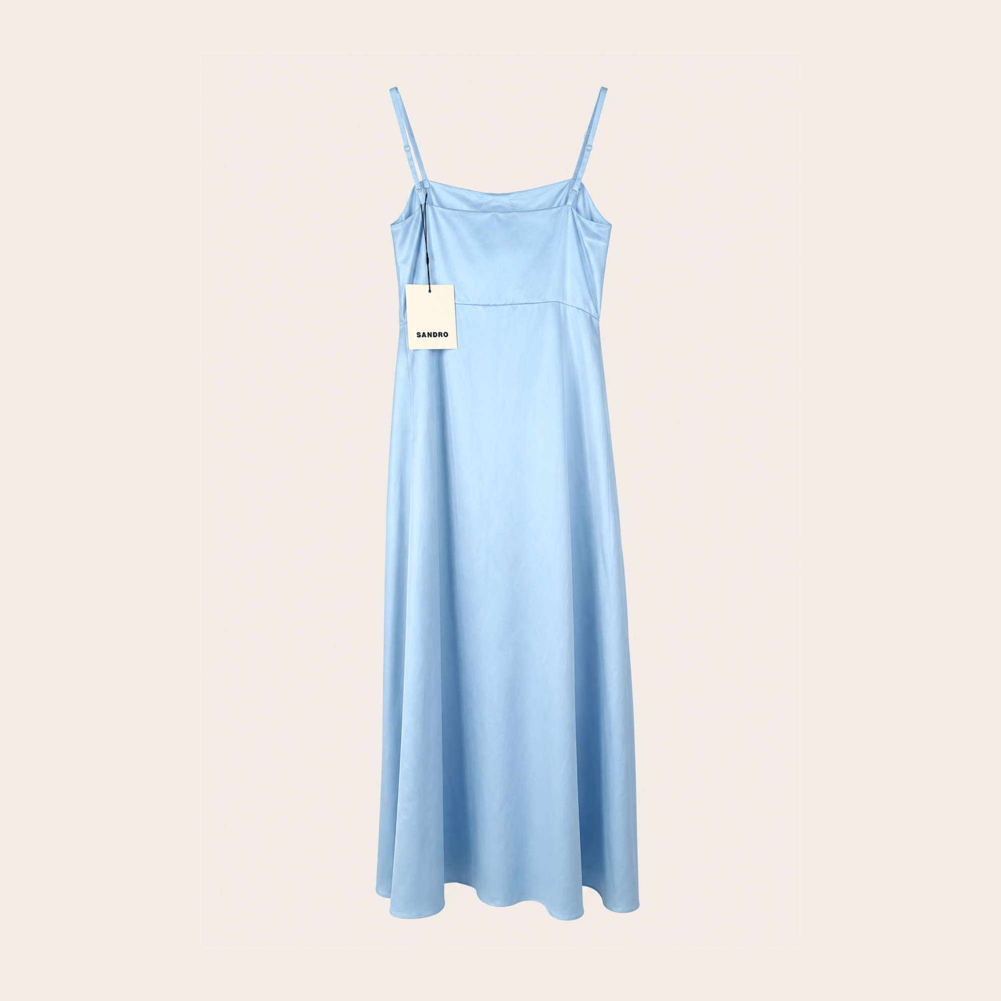 SANDRO – Robe Midi Satinée “Cinderella”, Taille 38