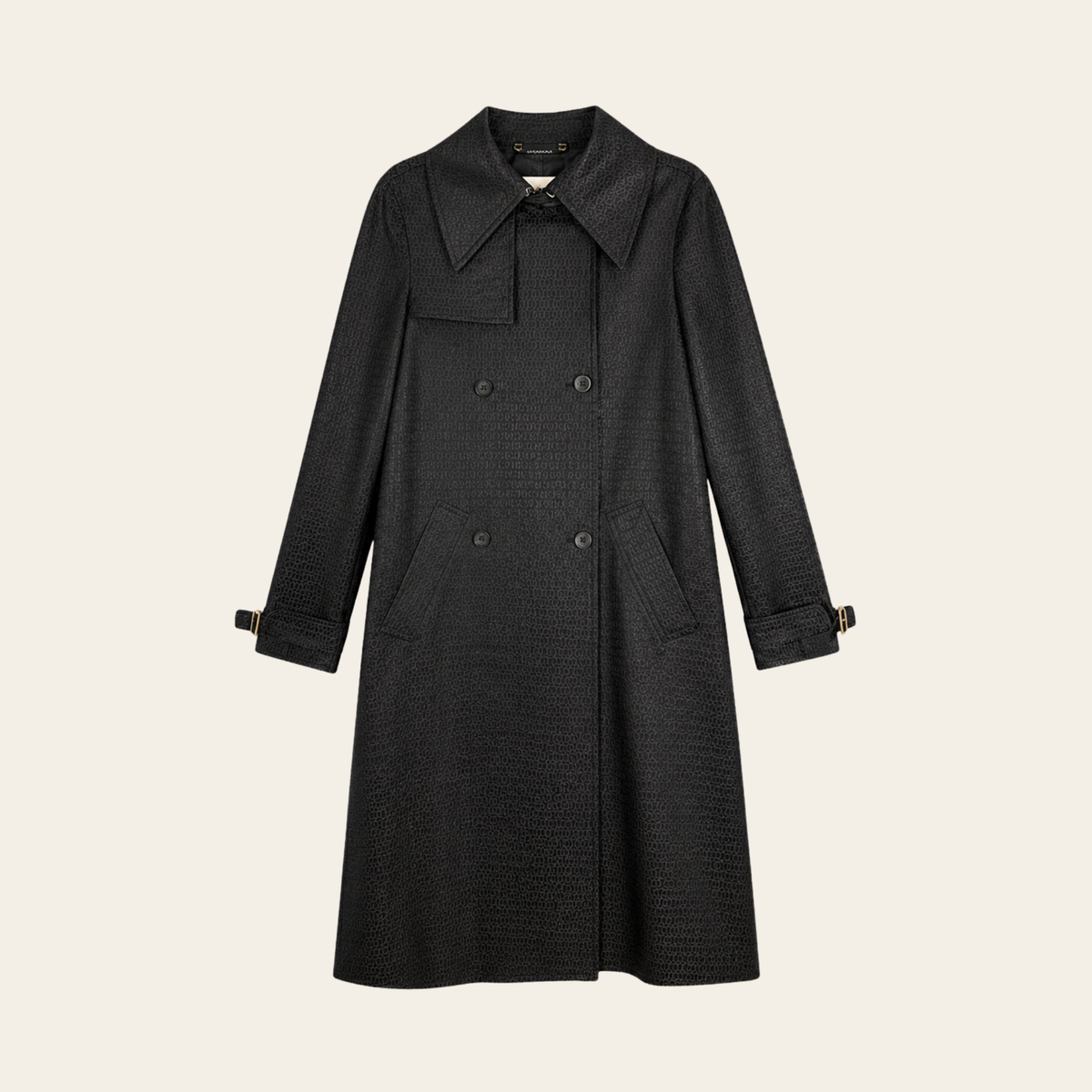 GUCCI – Manteau Trench GG Monogram Jacquard à Ceinture
