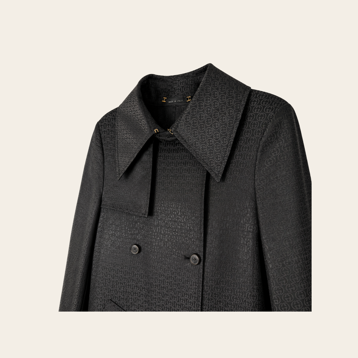 GUCCI – Manteau Trench GG Monogram Jacquard à Ceinture