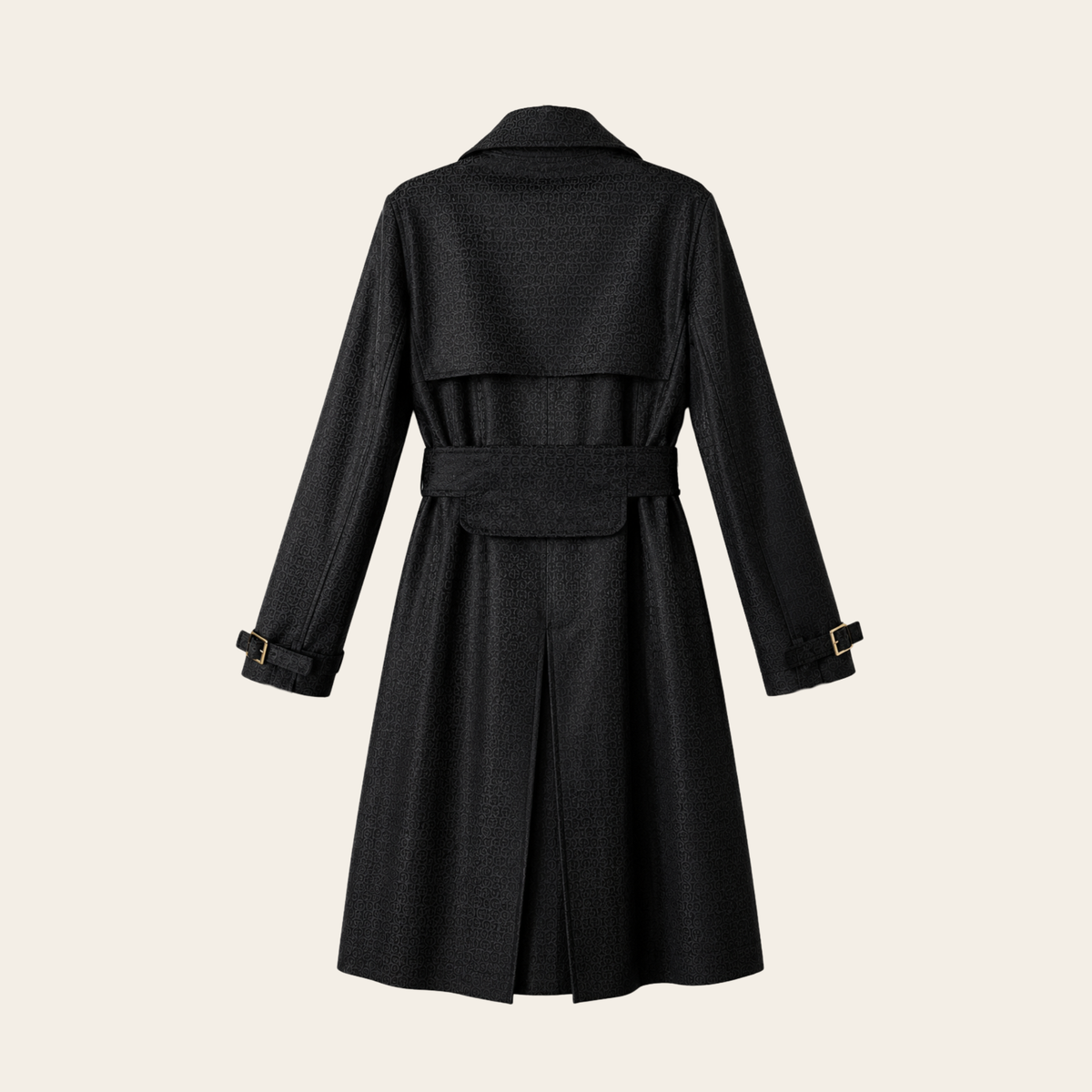 GUCCI – Manteau Trench GG Monogram Jacquard à Ceinture