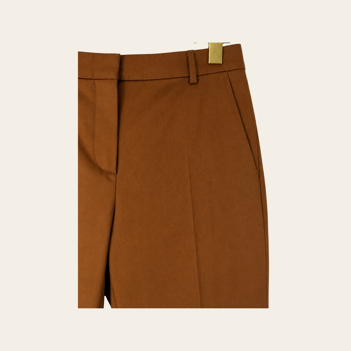 MAX MARA – Pantalon en Coton Tobacco, Taille 42 IT