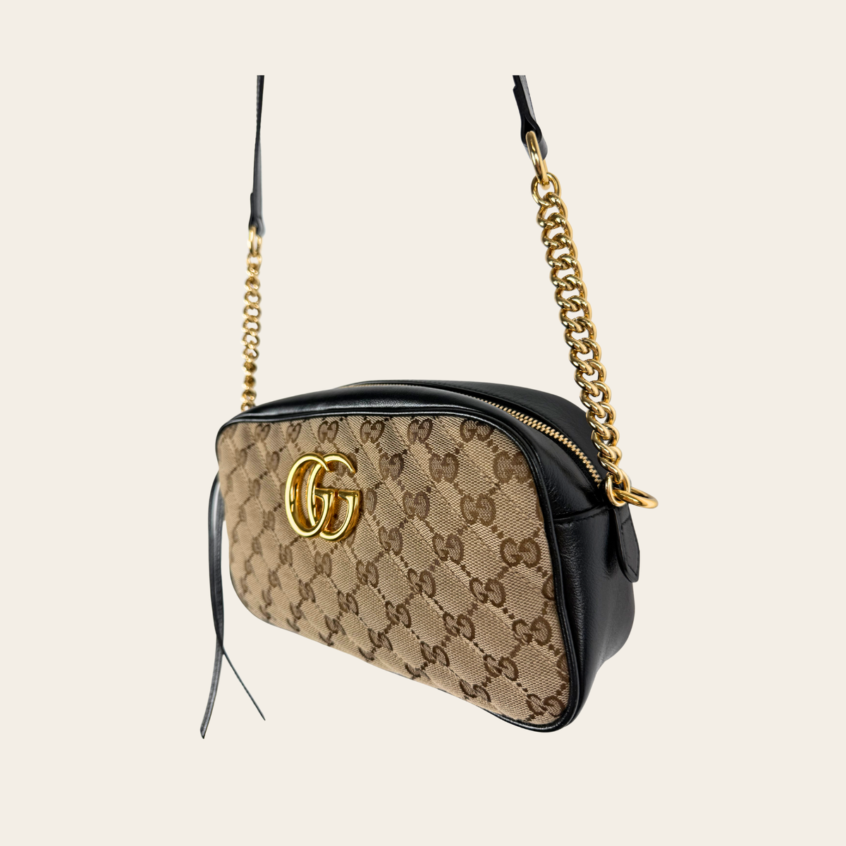 GUCCI – GG Marmont Small Shoulder Bag – Toile GG matelassée