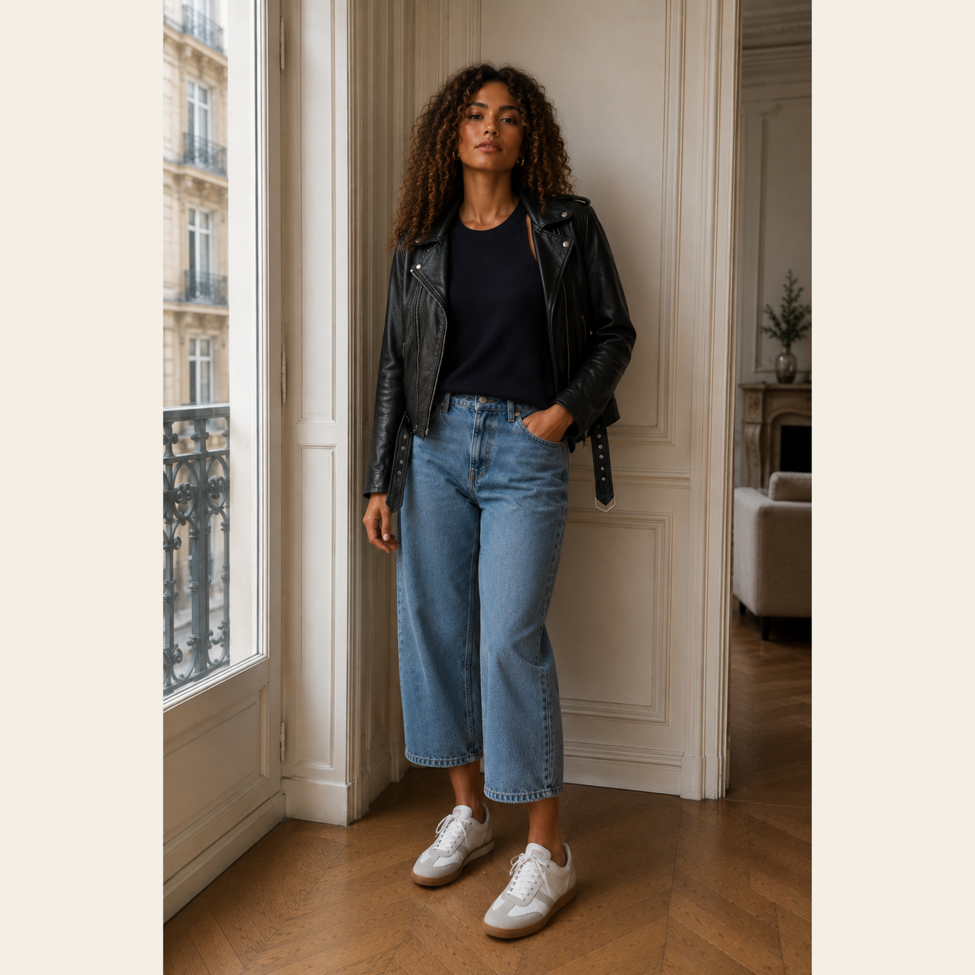 MAJE – Blouson Perfecto en Cuir Noir, Taille 40