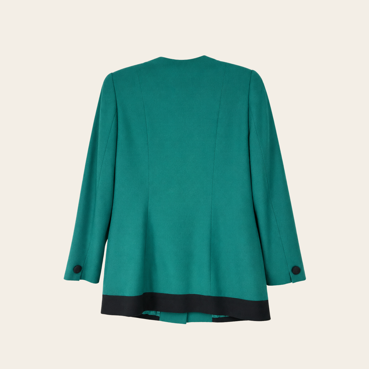 CHRISTIAN DIOR – Veste vintage en pure laine vert émeraude, S