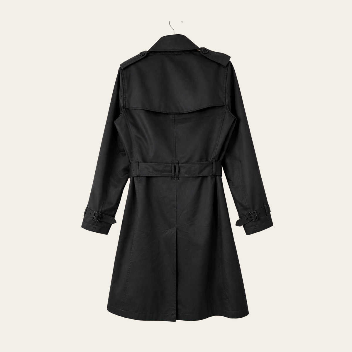 BURBERRY BRIT – Trench-Coat Noir à Doublure Amovible en Laine Vierge – UK 12 (L)