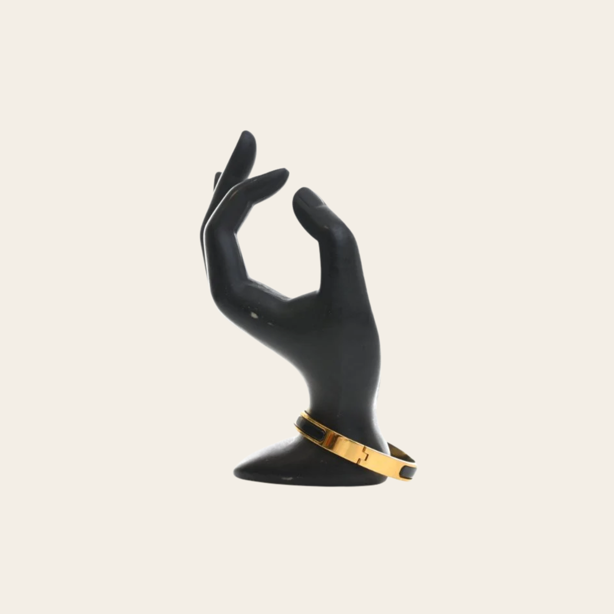 HERMÈS – Bracelet Mini Clic Kelly Noir et Doré