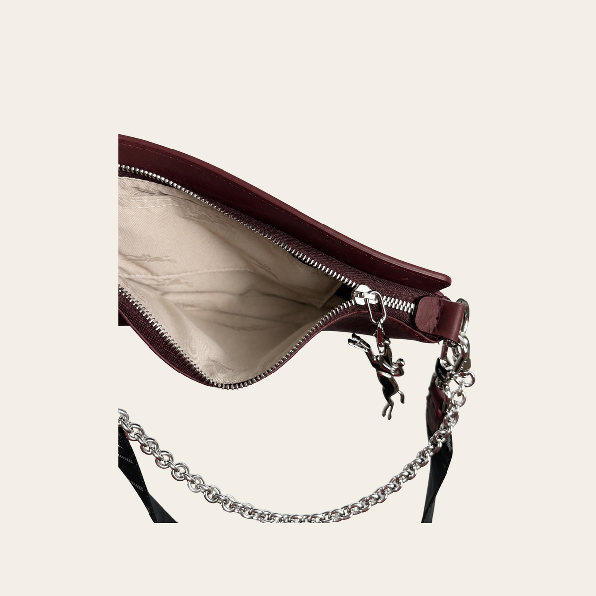 LONGCHAMP – Smile Small Half Moon Leather Crossbody Bag