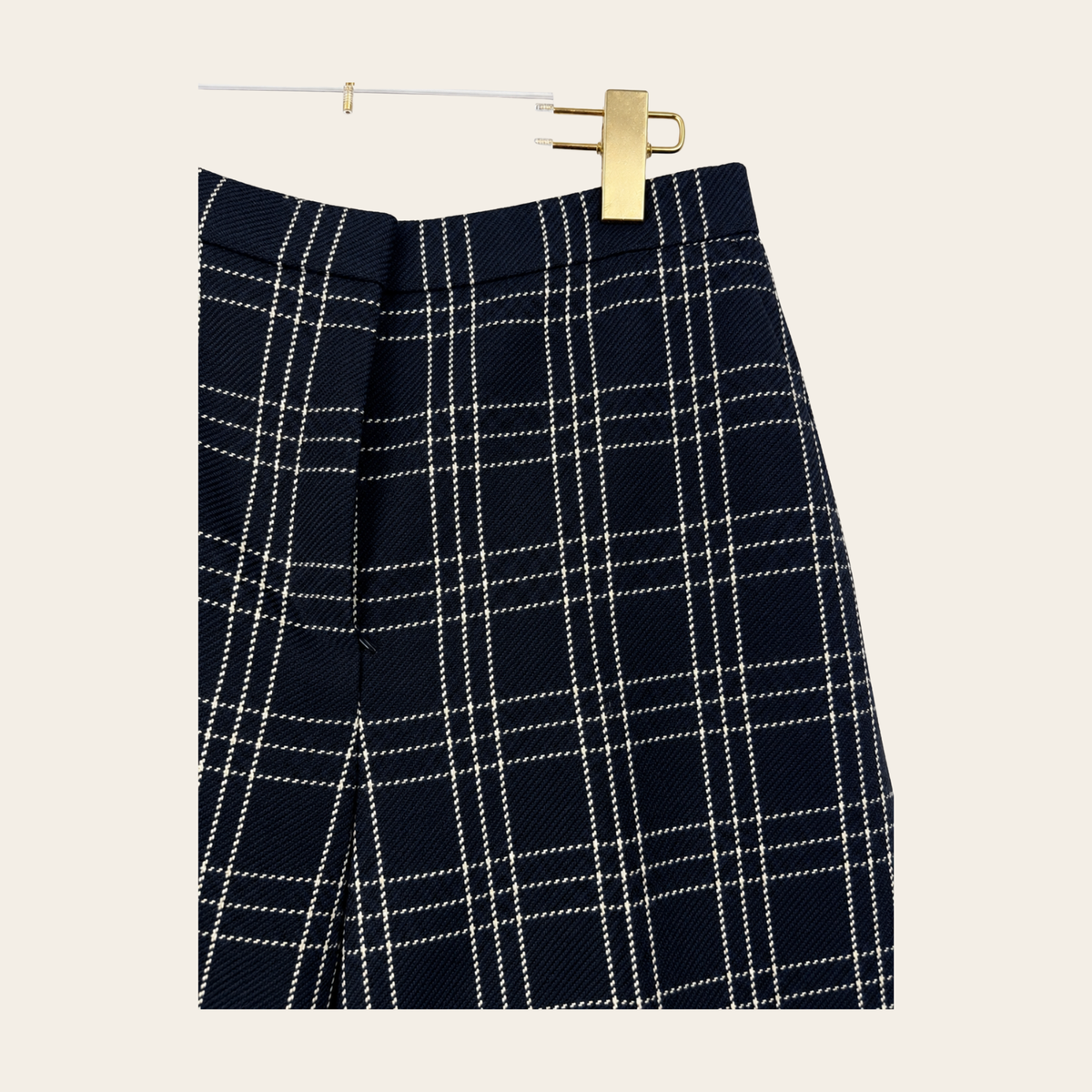CHRISTIAN DIOR – Pantalon écourté à carreaux en laine