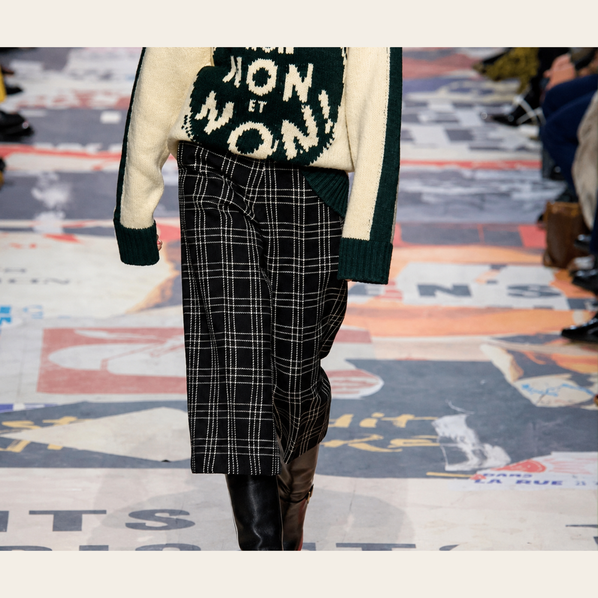 CHRISTIAN DIOR – Pantalon écourté à carreaux en laine