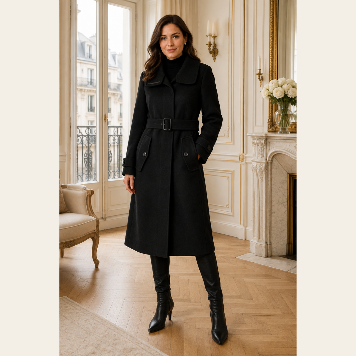 BURBERRY – Manteau Ceinturé Laine & Cachemire