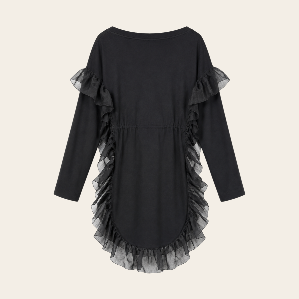 SEE BY CHLOÉ – Robe noire à volants transparents et taille coulissée – Taille XS