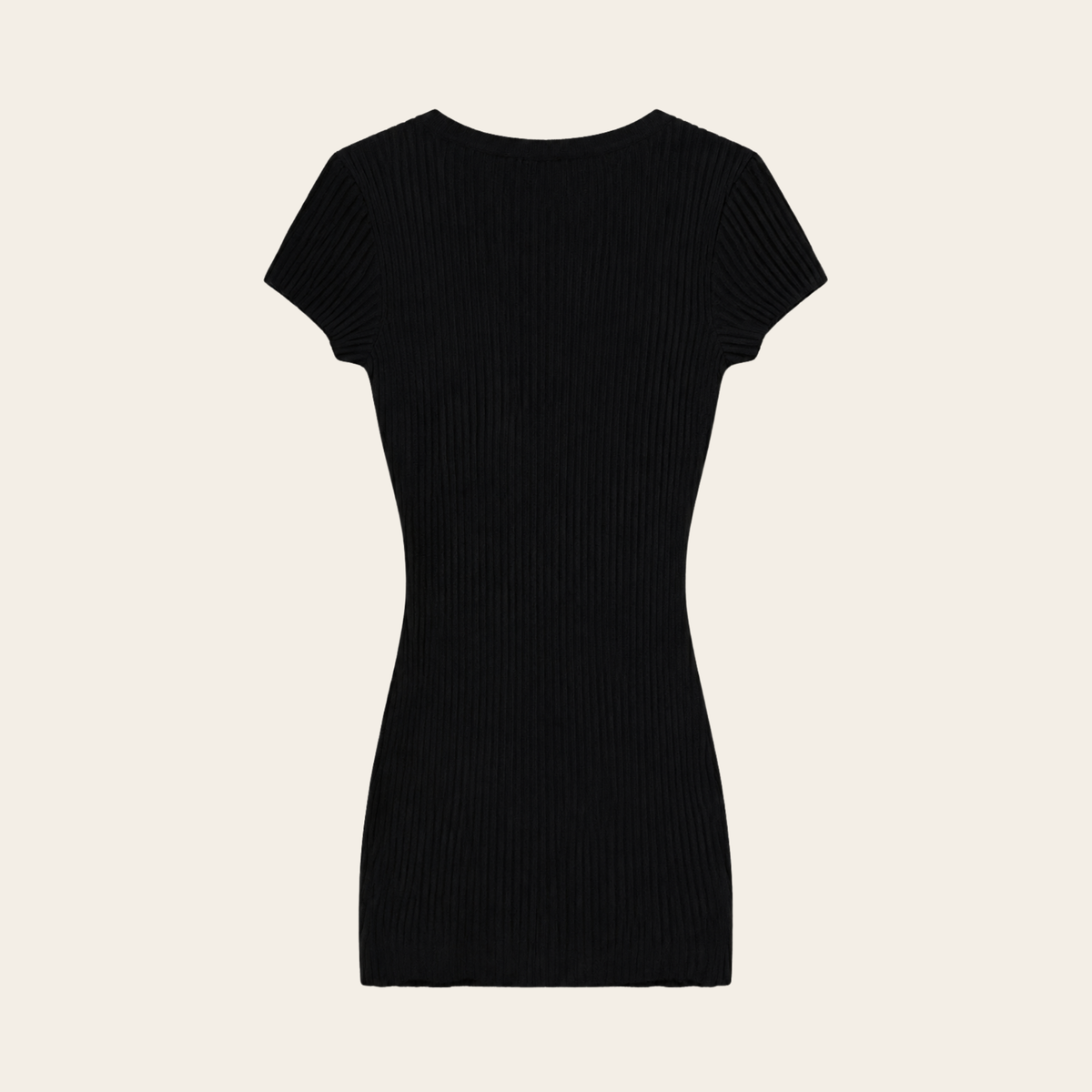 ANINE BING – Robe Skylar Mini en maille côtelée – Noir – Taille XS