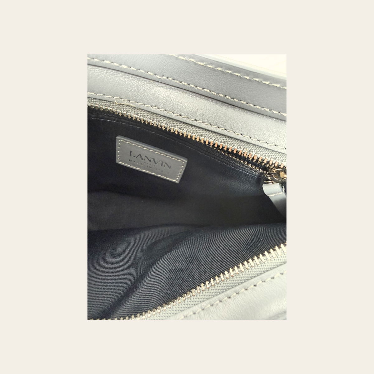 LANVIN – Sac Hobo Nano à cristaux avec chaîne – Argent