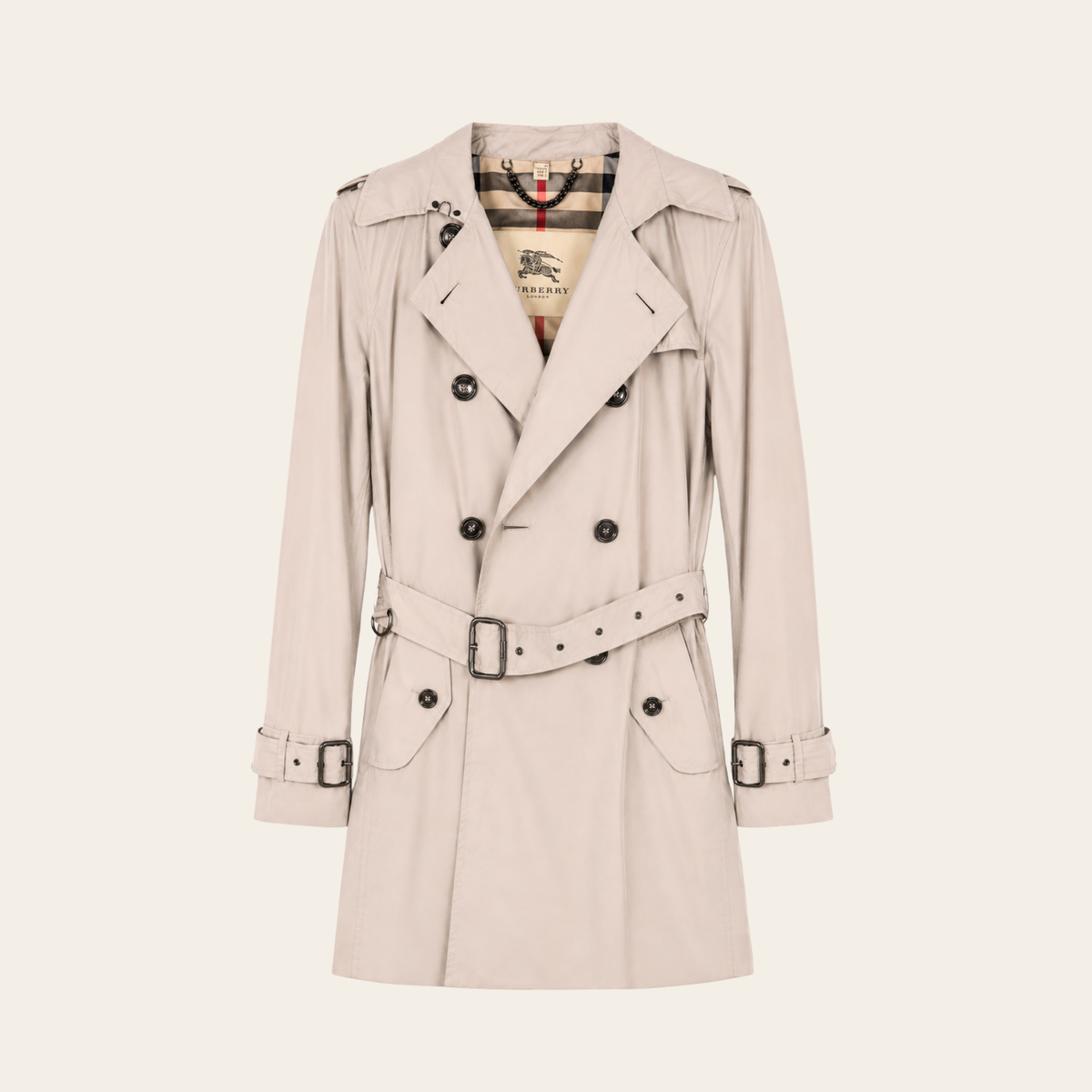 BURBERRY LONDON – Trench technique léger à doublure Check – Beige pierre – Taille UK 12 / US 10 / IT 44 (L)