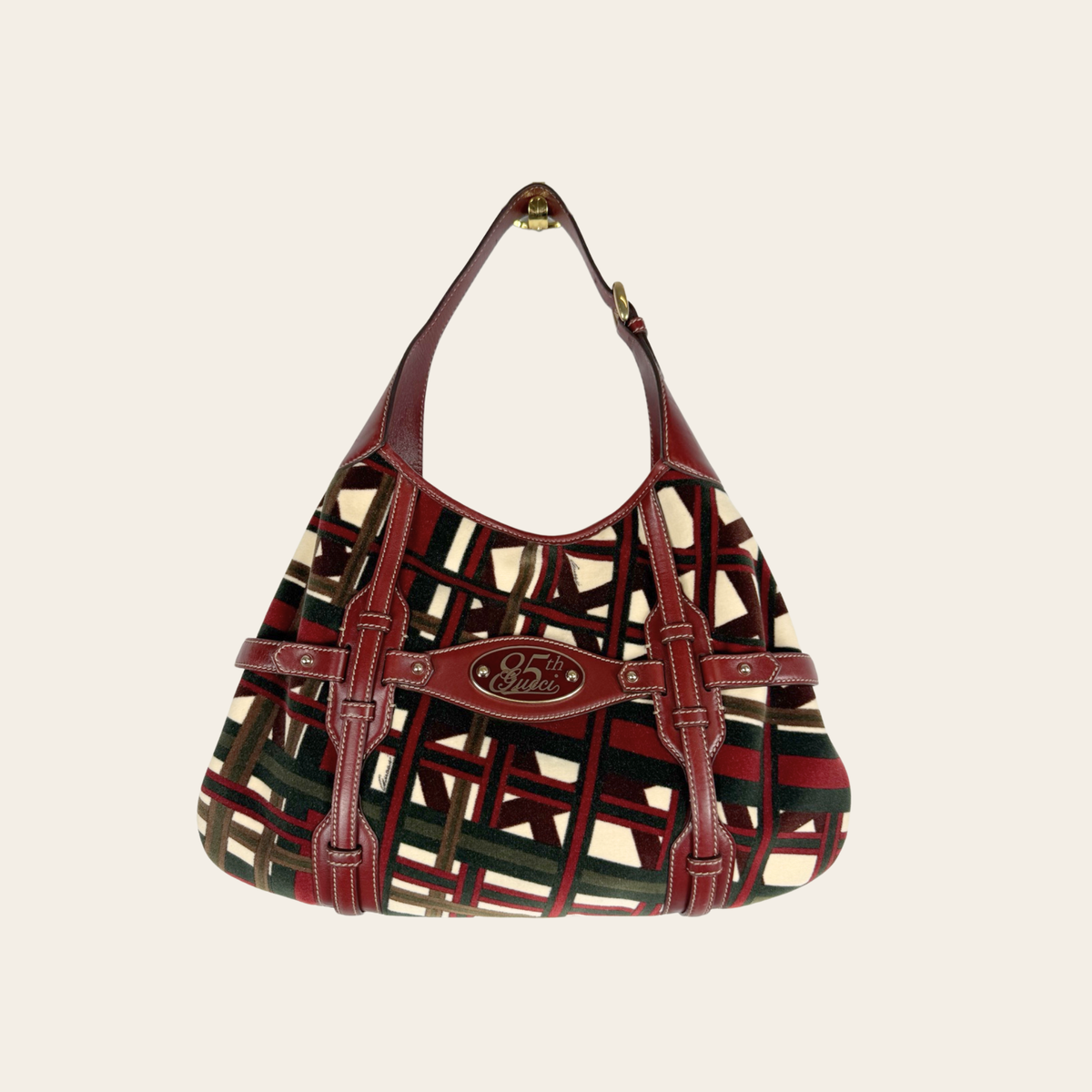 GUCCI — RARE- Sac Hobo Horsebit 85e Anniversaire en velours multicolore