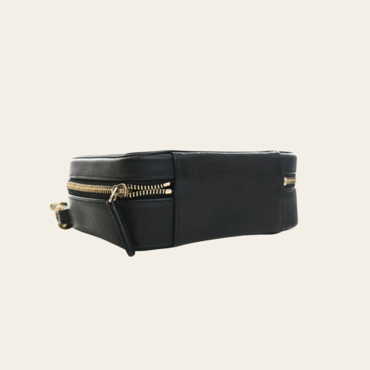 CHANEL — Mini sac bandoulière Filigree en cuir caviar noir