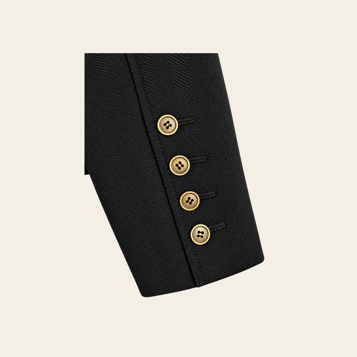 BURBERRY — Veste militaire noire en laine à double boutonnage et basque, Taille 2