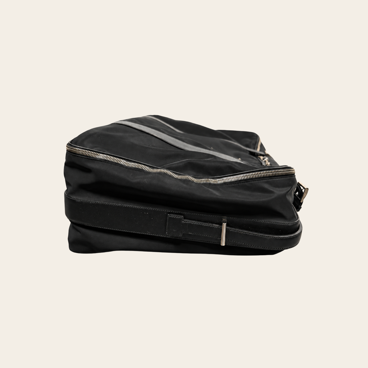 PRADA — Grand porte-habits de voyage Tessuto Nylon noir à finitions en cuir