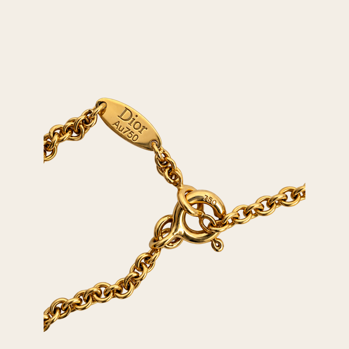 CHRISTIAN DIOR — Collier médaillon Medium Rose des Vents en or jaune, malachite et diamant