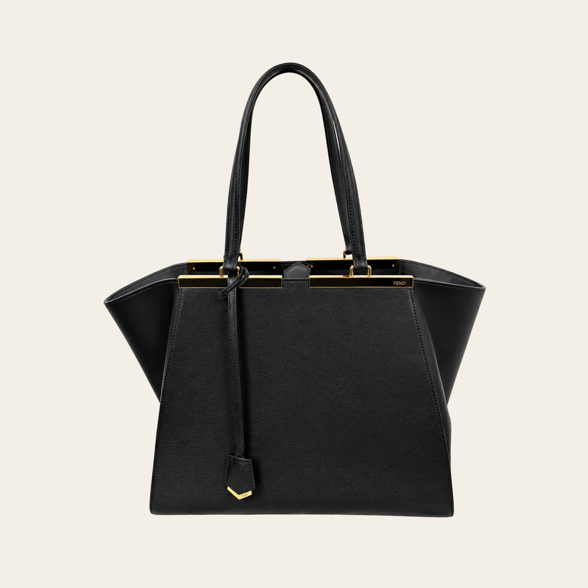 FENDI — Sac 3Jours Grande Shopping en cuir noir