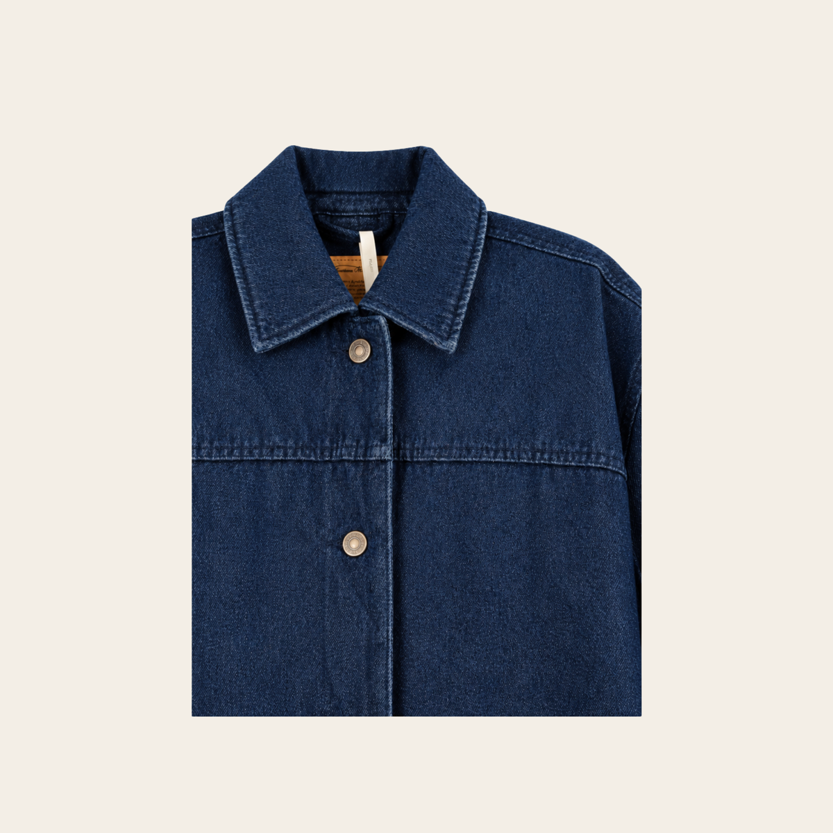 AMERICAN VINTAGE — Manteau long en denim bleu indigo, Taille XS/S