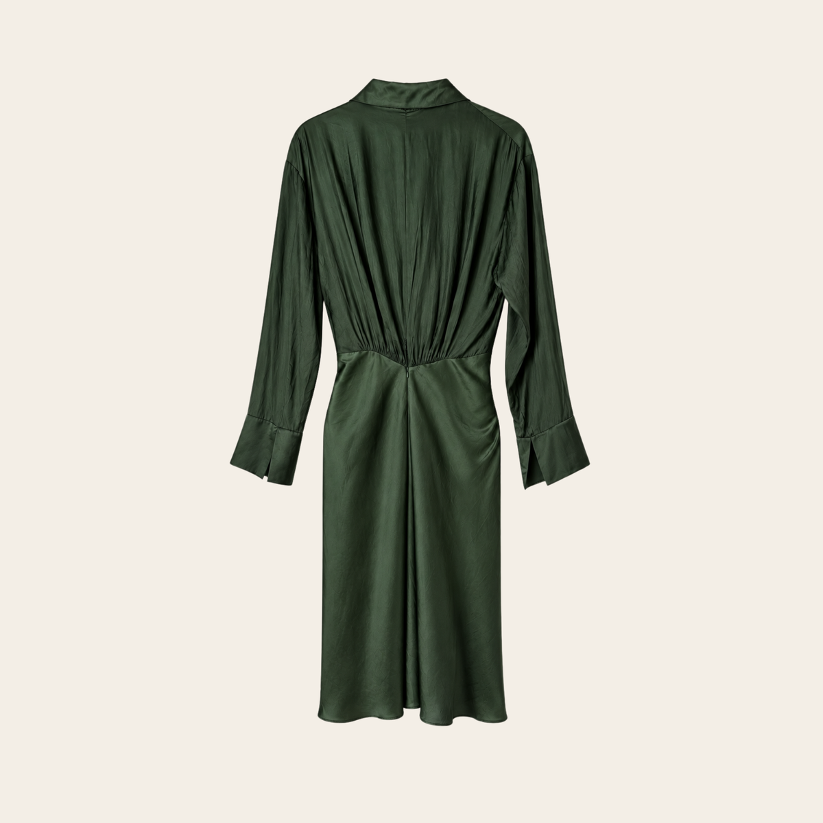 ZADIG & VOLTAIRE — Robe Rozo Satin kaki drapée, taille M