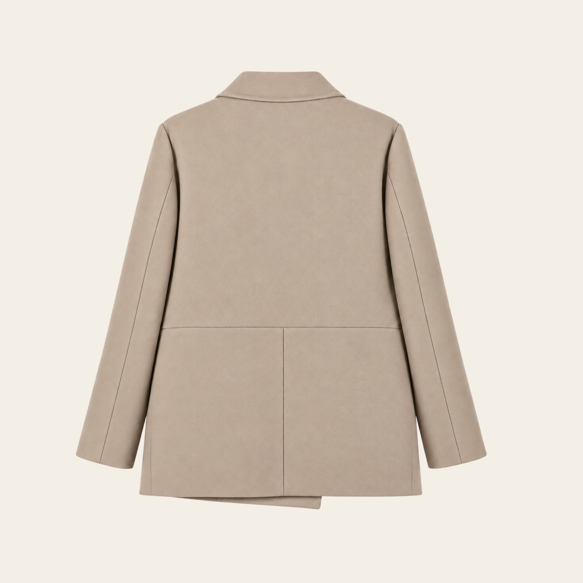 AGNONA — Manteau court à double boutonnage en laine et cachemire beige, taille 42 IT (M)