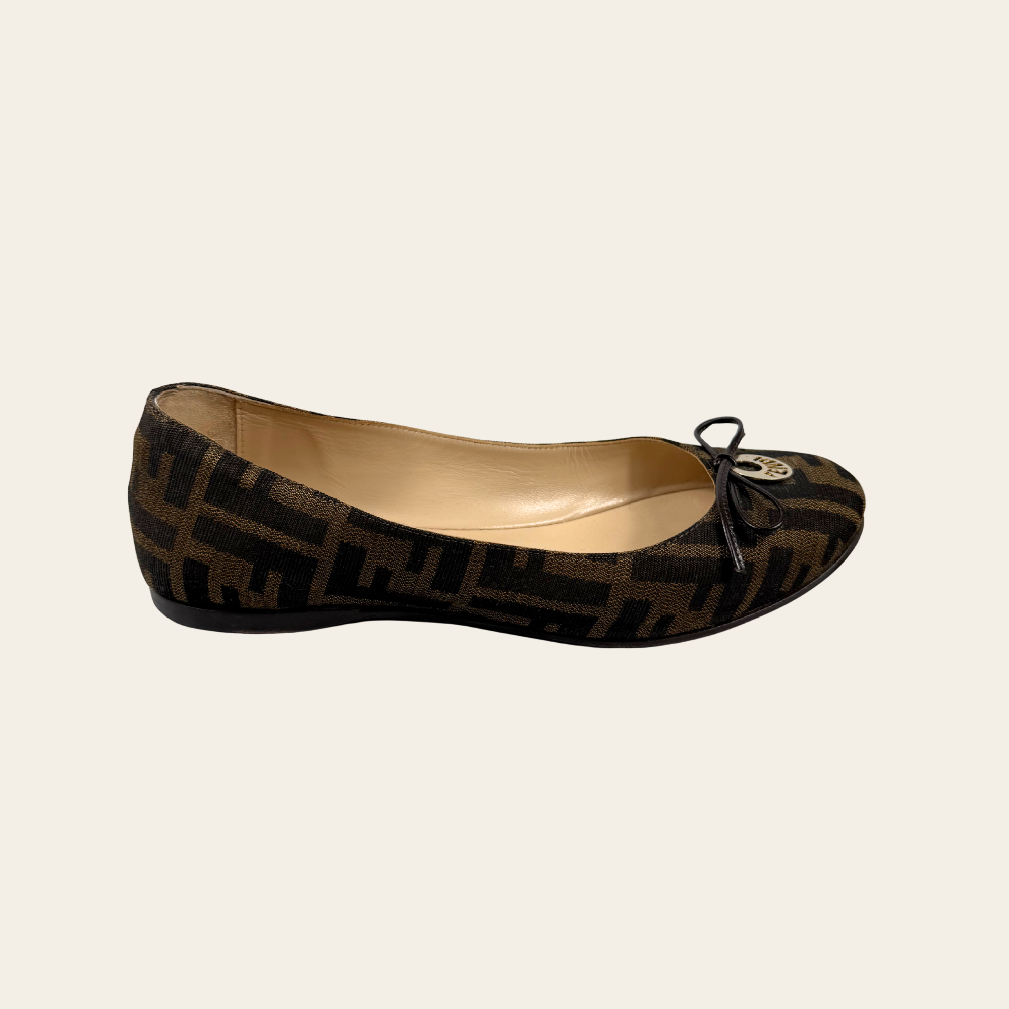 Fendi Ballerines Forever Fendista Zucca, Taille 37