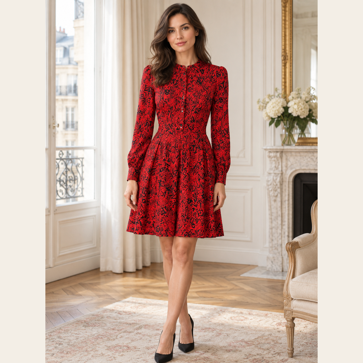 ZADIG & VOLTAIRE – Robe Refla Soft Wild Voltaire rouge Crimson, XS