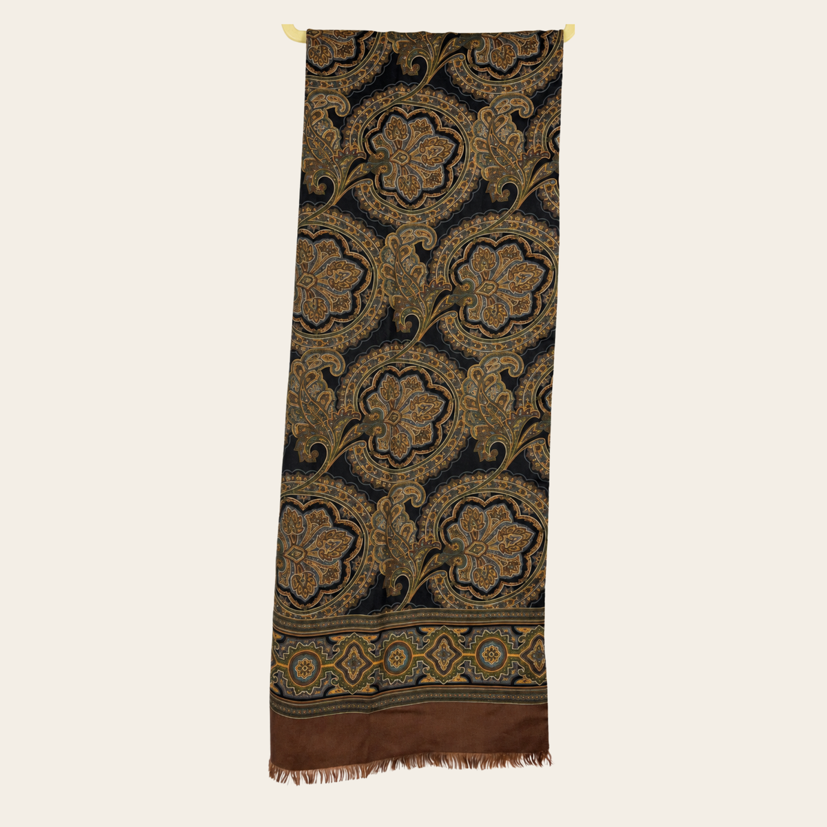 Balenciaga Paris — Écharpe vintage double face à motifs cachemire