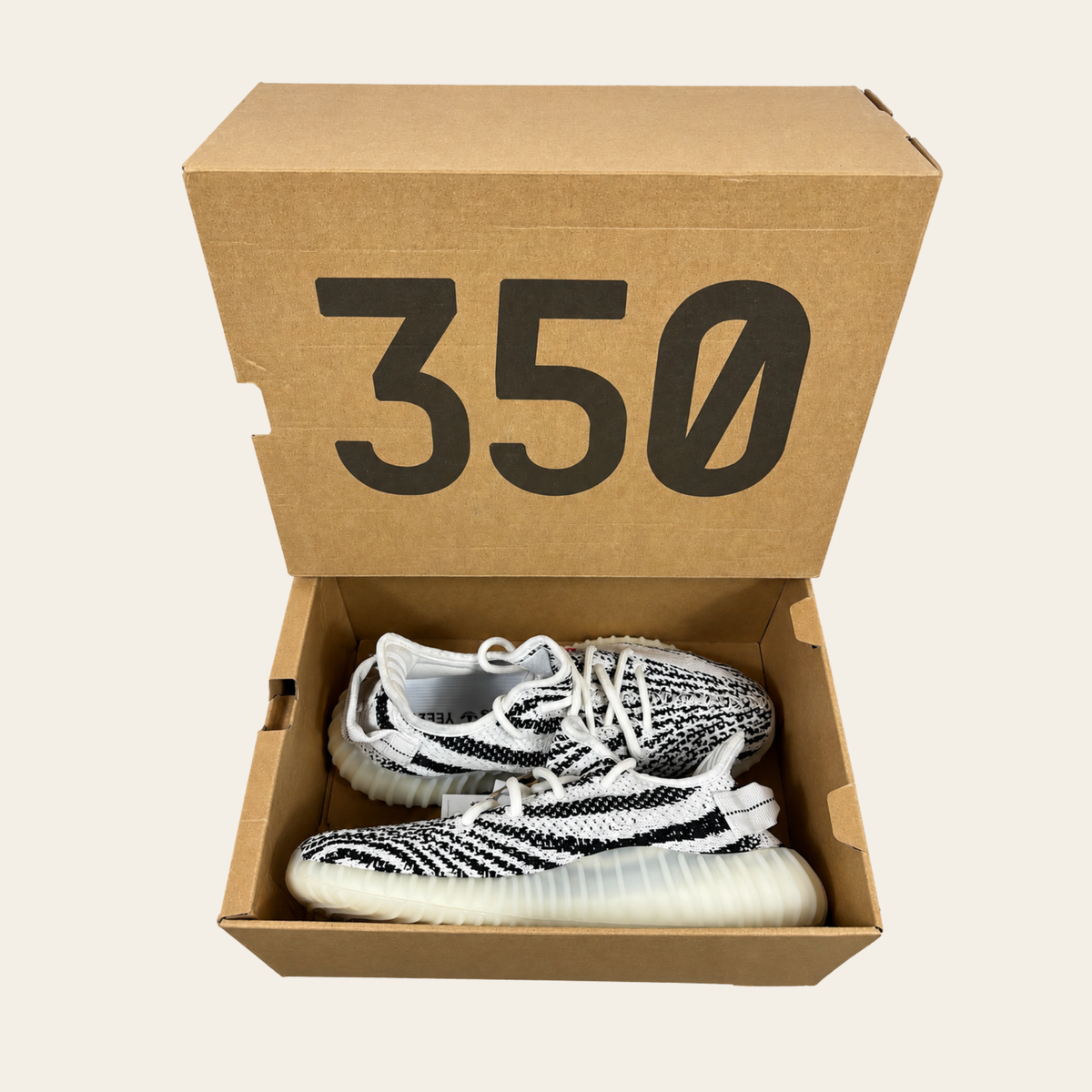 ADIDAS YEEZY – Boost 350 V2 « Zebra » – Blanc, noir et rouge – Taille US 6
