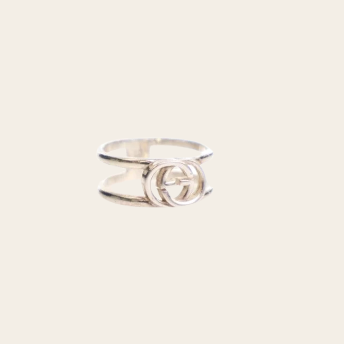Bague Gucci Interlocking G à double anneau, Taille 24