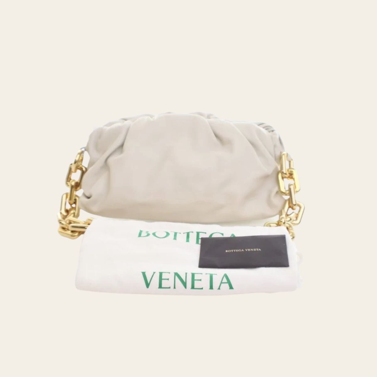 BOTTEGA VENETA – The Chain Pouch en Cuir Beige, Grand Modèle