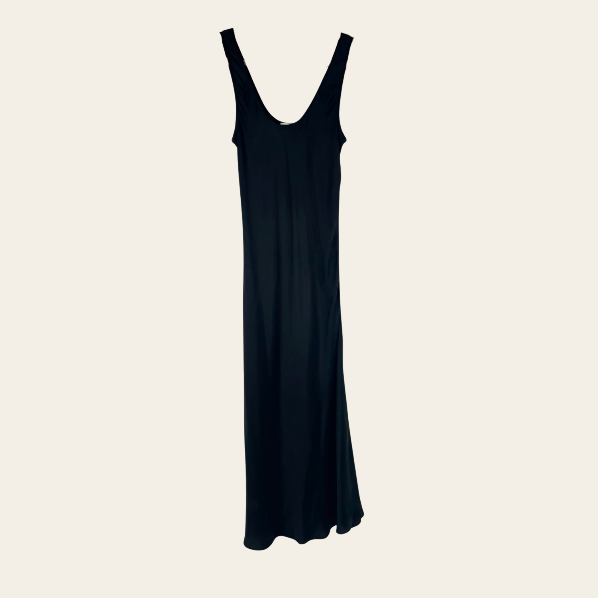 Silk Laundry – Robe Longue Slip Noire, S