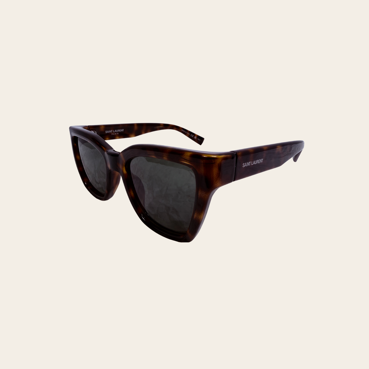 SAINT LAURENT – Lunettes de soleil SL 641 002 en acétate écaille foncée, Taille 52