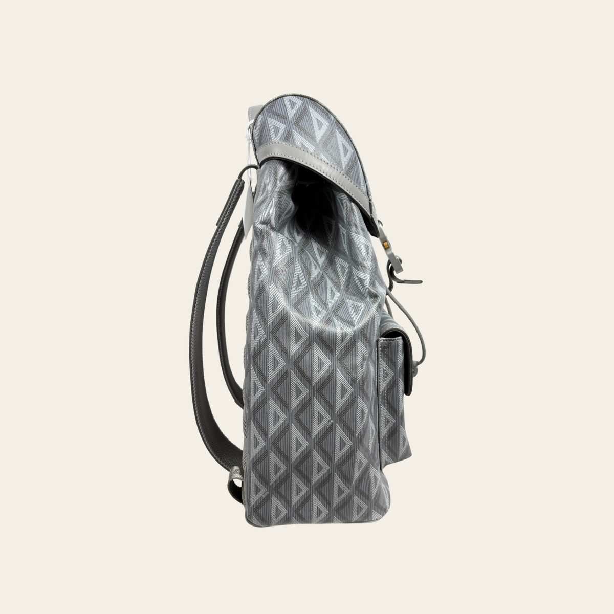 CHRISTIAN DIOR – Sac à dos Hit the Road Large en toile CD Diamond – Gris – Grand modèle