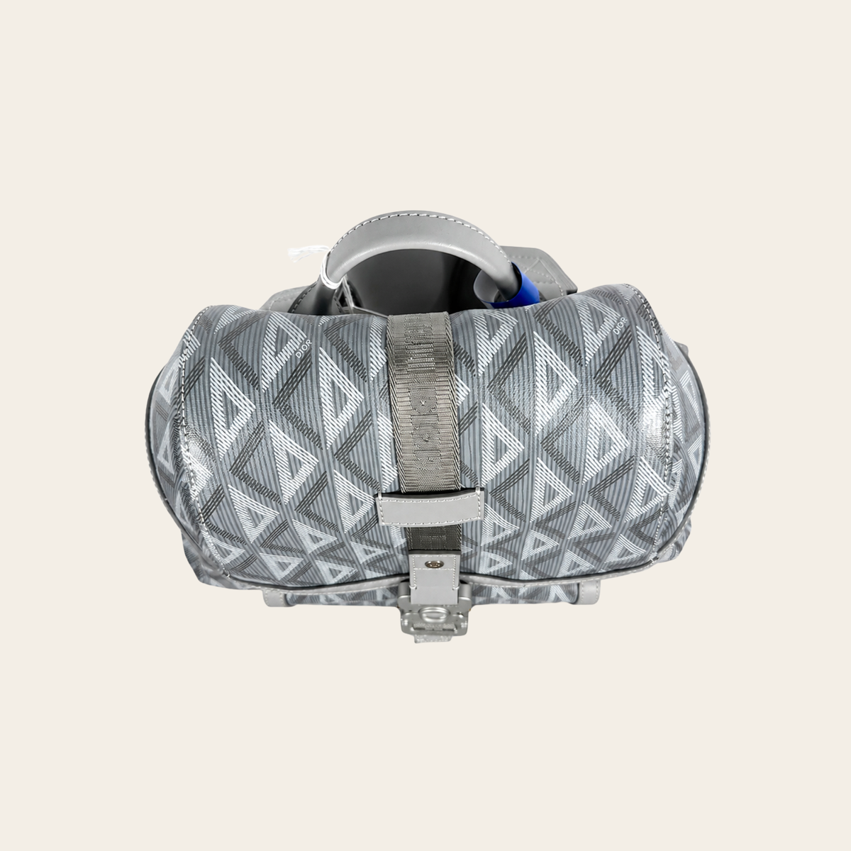 CHRISTIAN DIOR – Sac à dos Hit the Road Large en toile CD Diamond – Gris – Grand modèle