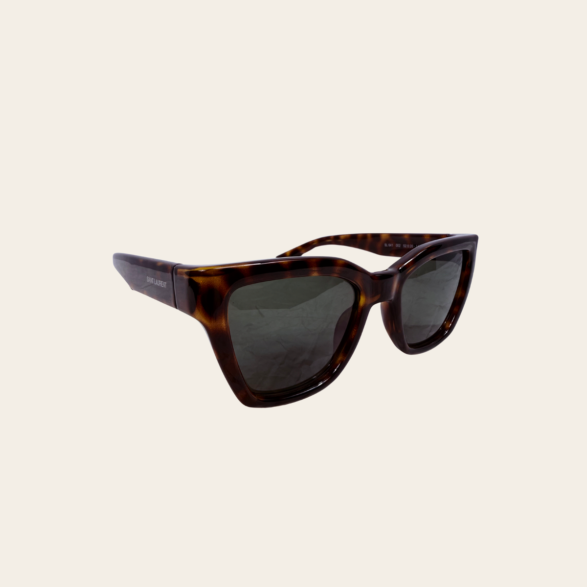 SAINT LAURENT – Lunettes de soleil SL 641 002 en acétate écaille foncée, Taille 52