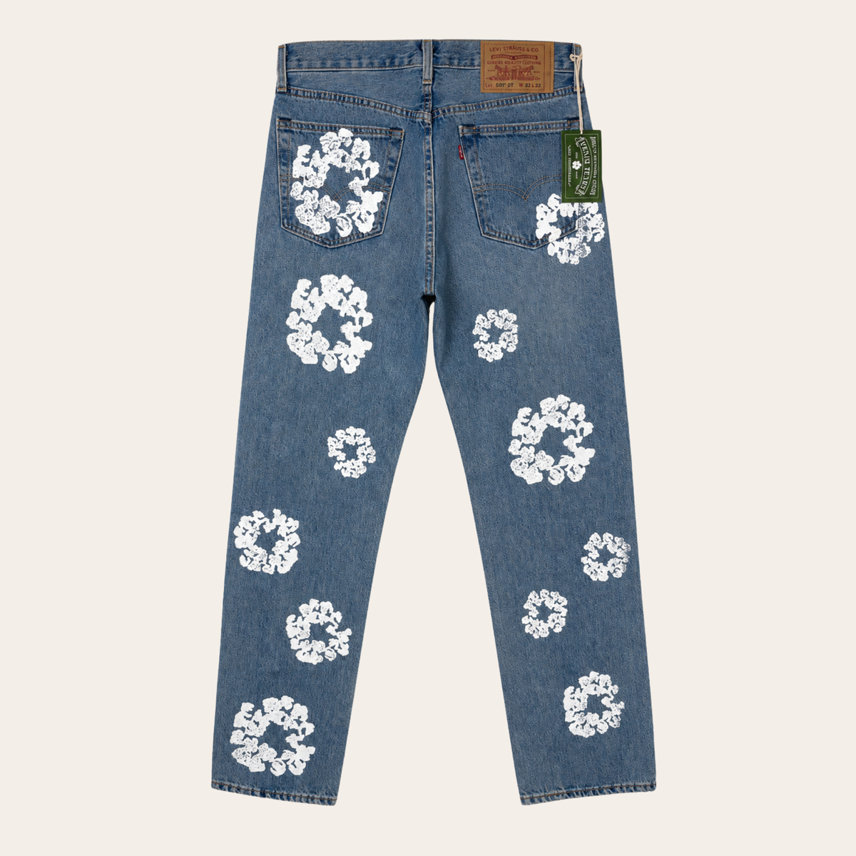 DENIM TEARS x LEVI’S – Jean 501 « The Cotton Wreath » – Light Wash – Taille W32 L32