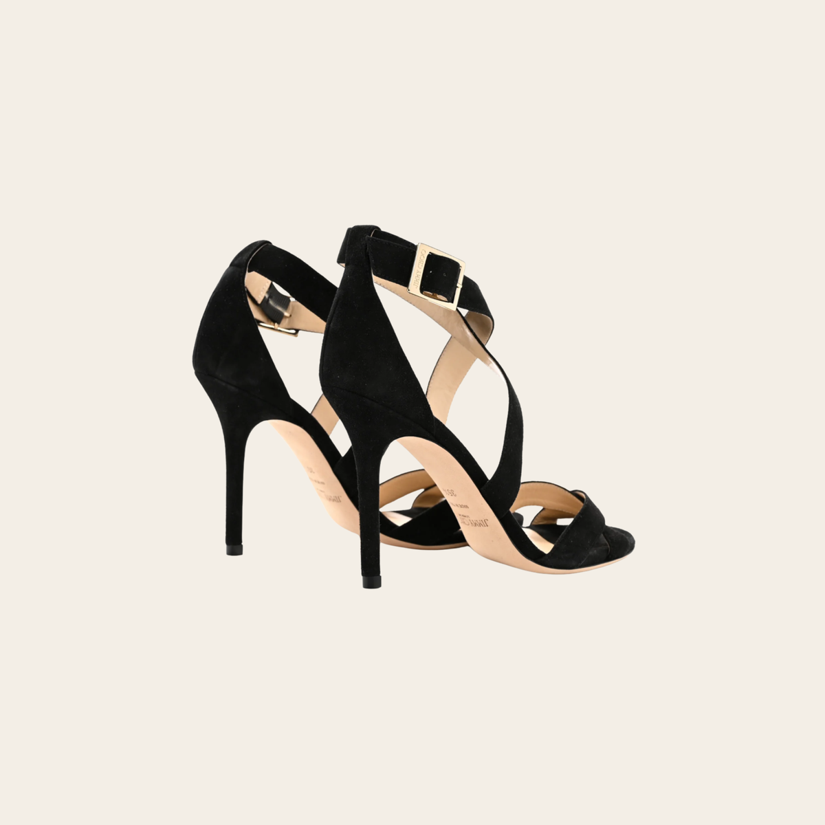 Jimmy Choo – Sandales Lottie 100 en suède noir, 36.5