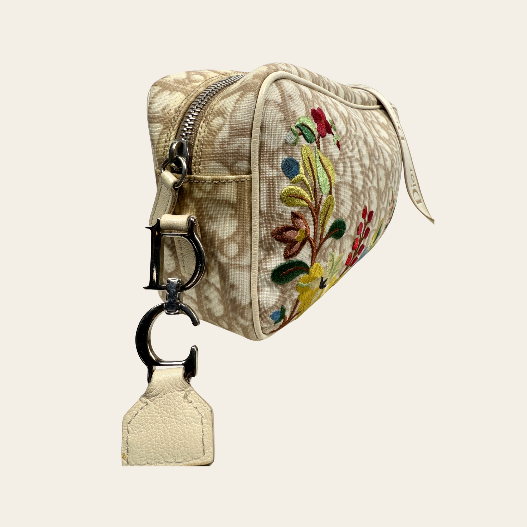 CHRISTIAN DIOR – Diorissimo Floral Oblique Canvas Crossbody Bag