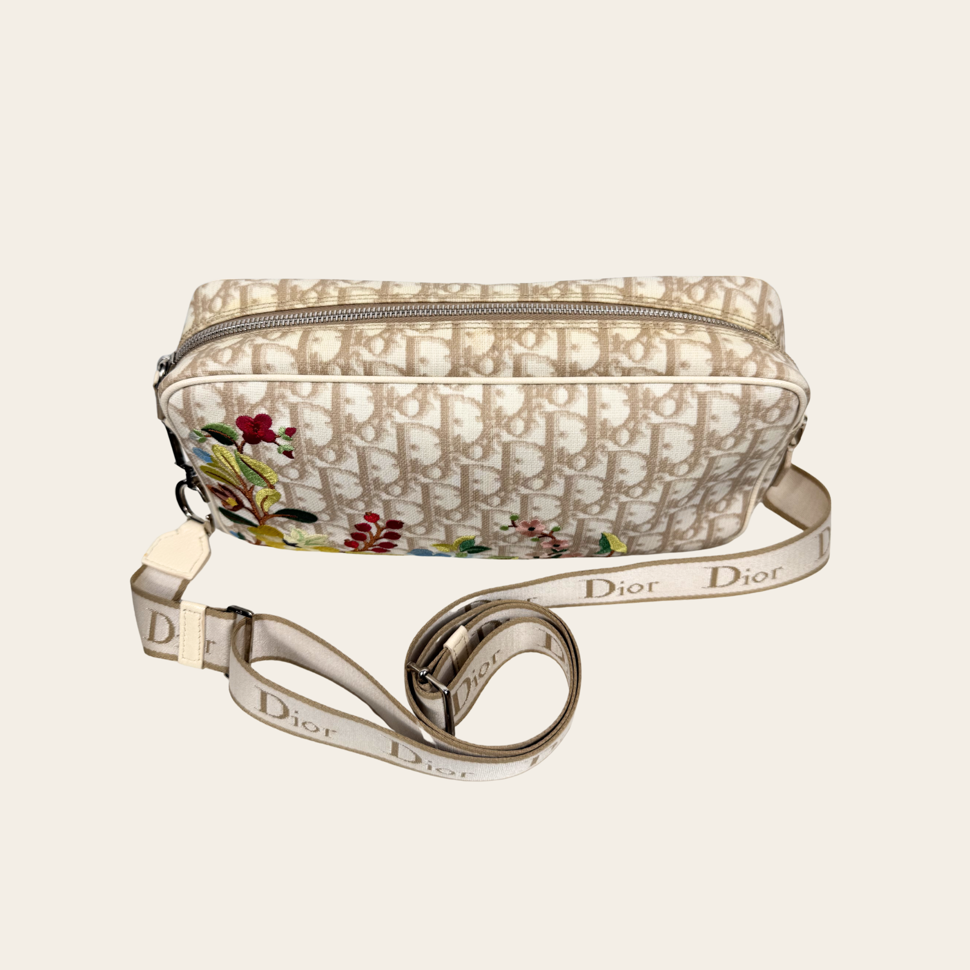 CHRISTIAN DIOR – Diorissimo Floral Oblique Canvas Crossbody Bag