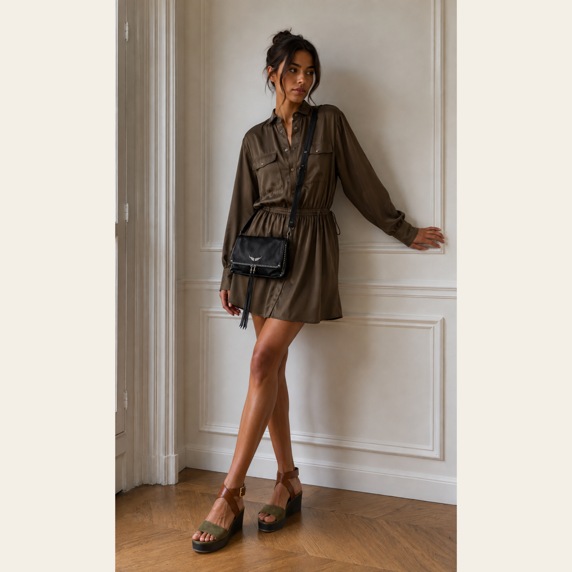 Zadig & Voltaire – Romeo Satin Utility Dress, XS