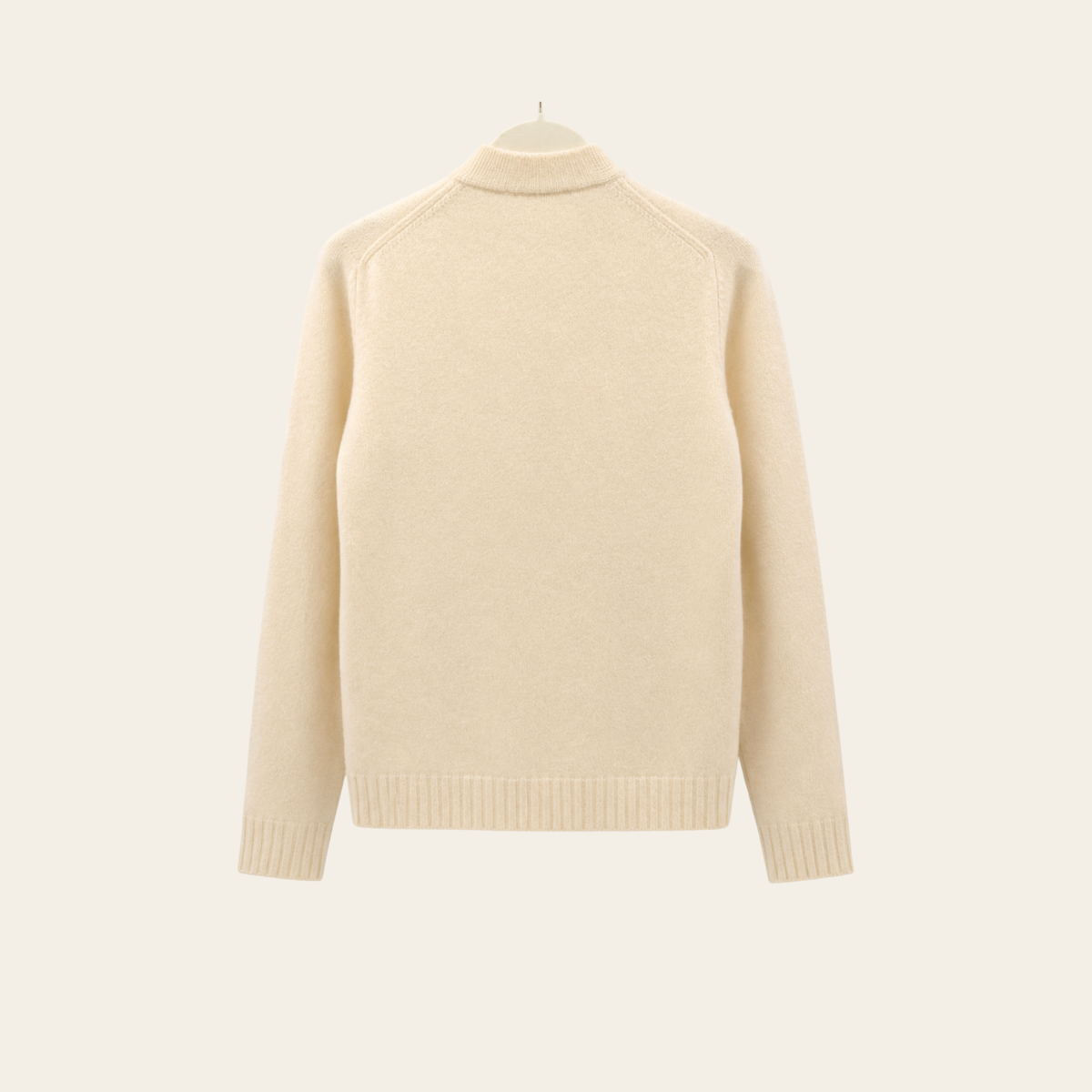 CARDIGAN BASIC EN LAINE MÉRINOS BOUILLIE JIL SANDER NATUREL, 34